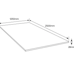 Panneau aggloméré hydro - 250 x 125 cm, ép.28 mm (vendu au panneau)- Panneau Bois, Osb, Mdf