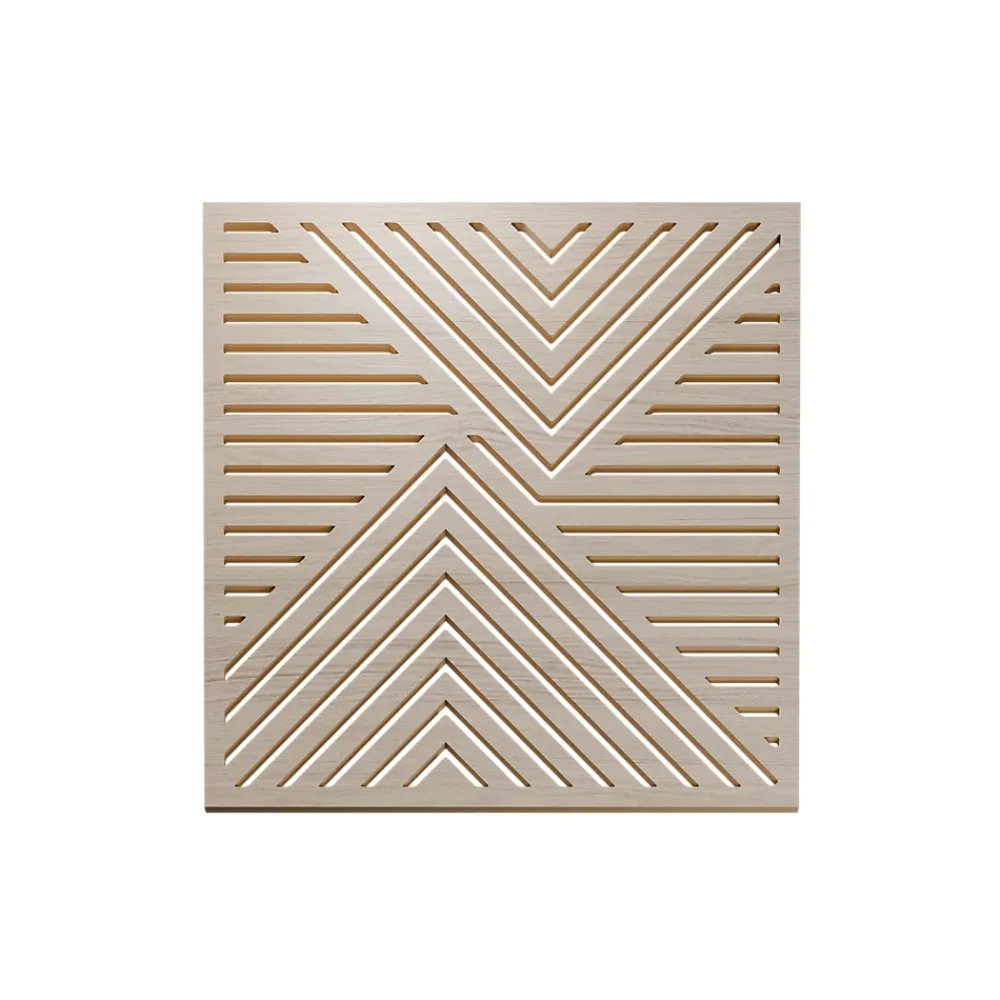 Radex Panneau ajouré Malo en MDF revêtu papier imitation chêne 60X60X1 cm vendu par 3 pièces- Panneau Décoratif En Bois