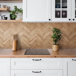 Tulup Panneau Mural Décoratif<Panneau autocollant 100x50 cm Parquet en bois 1 pcs