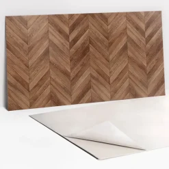 Tulup Panneau autocollant 100x50 cm planches de bois 1 pcs- Panneau Mural Décoratif