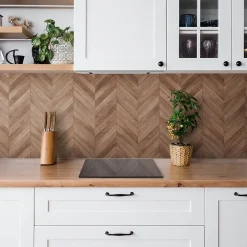 Tulup Panneau autocollant 100x50 cm planches de bois 1 pcs- Panneau Mural Décoratif