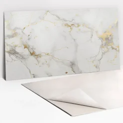 Tulup Panneau autocollant 100x50 cm Marbre élégant et or 1 pcs- Panneau Mural Décoratif