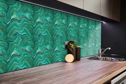 Tulup Panneau Mural Décoratif<Panneau autocollant 100x50 cm Texture de la malachite 1 pcs