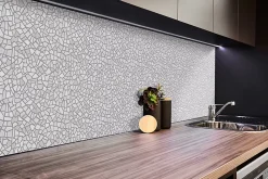 Tulup Panneau Mural Décoratif<Panneau autocollant 100x50 cm Mosaïque grise 1 pcs
