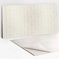 Tulup Panneau autocollant 100x50 cm Géométrie dorée 1 pcs- Panneau Mural Décoratif
