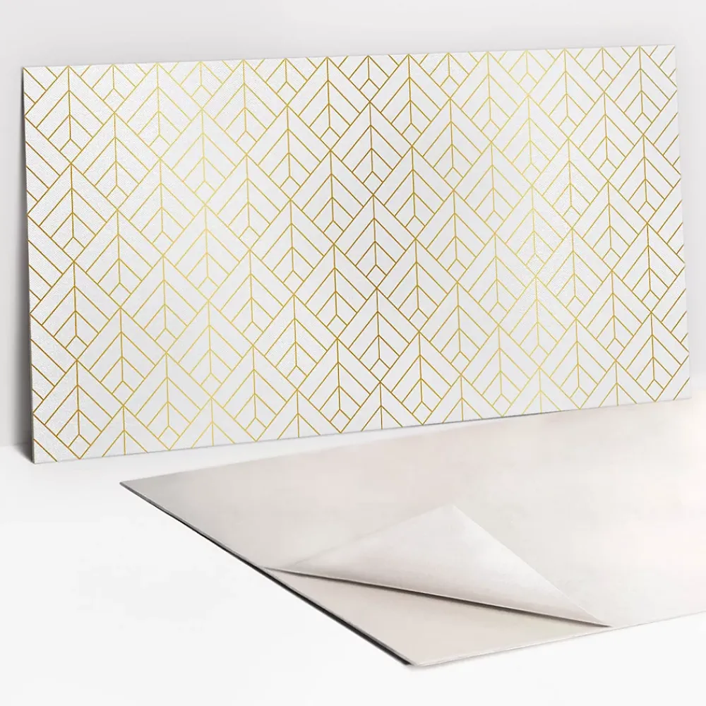 Tulup Panneau autocollant 100x50 cm Géométrie dorée 1 pcs- Panneau Mural Décoratif