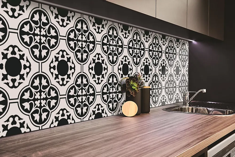 Tulup Panneau autocollant 100x50 cm Ornement fleuri 1 pcs- Panneau Mural Décoratif