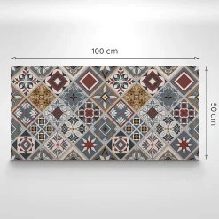Tulup Panneau autocollant 100x50 cm Ornement fleuri 1 pcs- Panneau Mural Décoratif