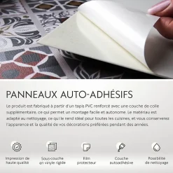 Tulup Panneau autocollant 100x50 cm Ornement fleuri 1 pcs- Panneau Mural Décoratif