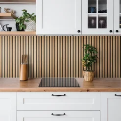 Tulup Panneau autocollant 100x50 cm Planches en bois lamelles 1 pcs- Panneau Mural Décoratif