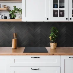 Tulup Panneau Mural Décoratif<Panneau autocollant 100x50 cm Parquet foncé 1 pcs