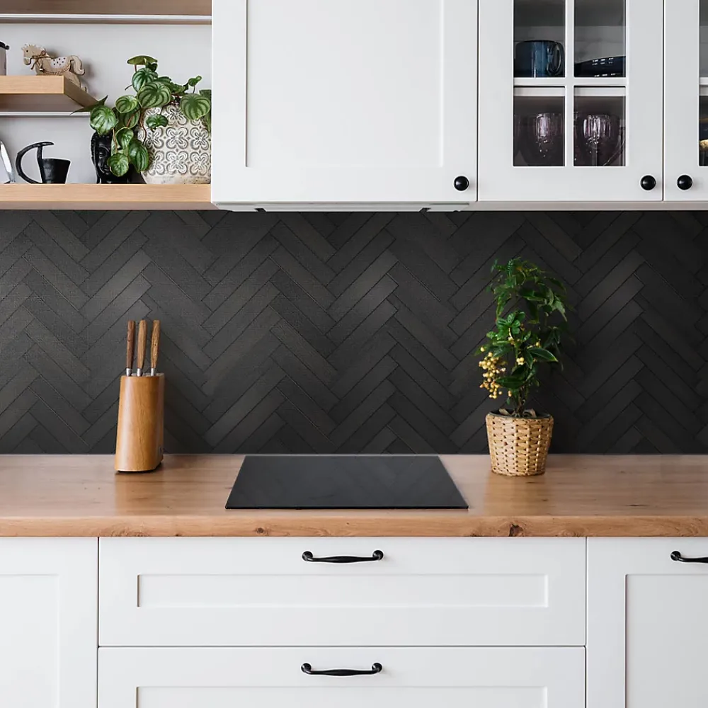 Tulup Panneau Mural Décoratif<Panneau autocollant 100x50 cm Parquet foncé 1 pcs