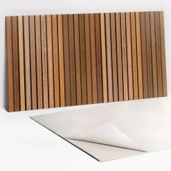 Tulup Panneau Mural Décoratif<Panneau autocollant 100x50 cm Lattes de bois 1 pcs