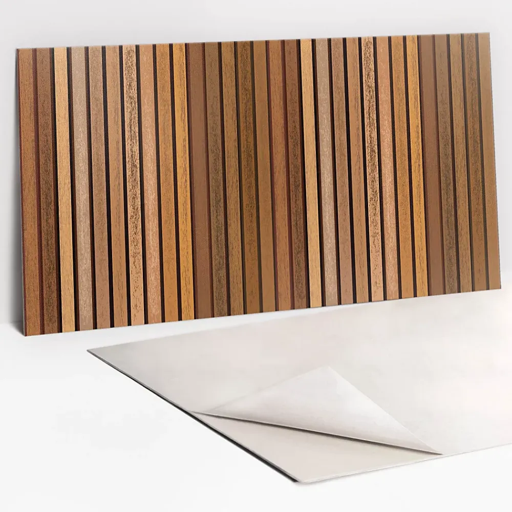 Tulup Panneau Mural Décoratif<Panneau autocollant 100x50 cm Lattes de bois 1 pcs