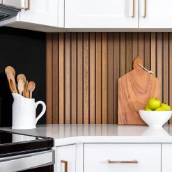 Tulup Panneau Mural Décoratif<Panneau autocollant 100x50 cm Lattes de bois 1 pcs