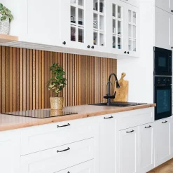 Tulup Panneau Mural Décoratif<Panneau autocollant 100x50 cm Lattes de bois 1 pcs