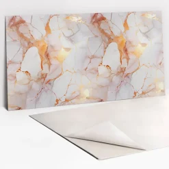 Tulup Panneau autocollant 100x50 cm marbre doré 1 pcs- Panneau Mural Décoratif
