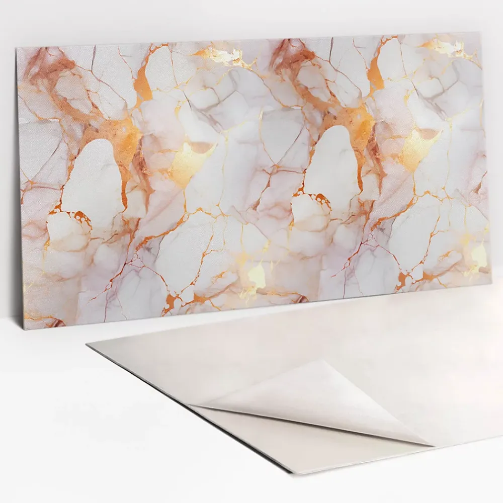 Tulup Panneau autocollant 100x50 cm marbre doré 1 pcs- Panneau Mural Décoratif