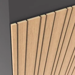 Foge Panneau Tasseau Bois<Panneau Boa en MDF fond noir, tasseaux décor chêne Saragosse L. 280 x l 90 cm, ép. 2,1 cm