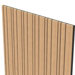 Foge Panneau Tasseau Bois<Panneau Boa en MDF fond noir, tasseaux décor chêne Saragosse L. 280 x l 90 cm, ép. 2,1 cm