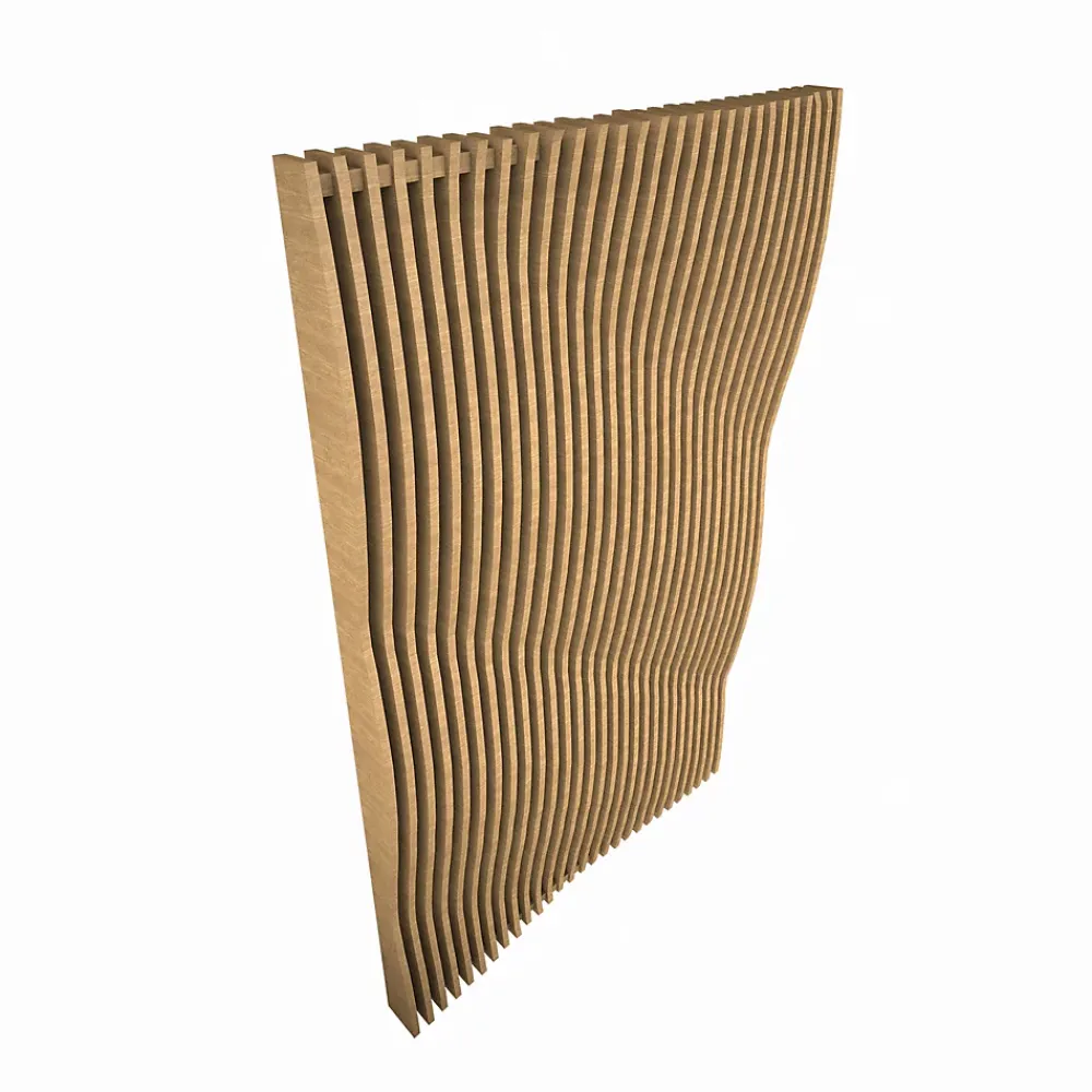 Panneau claustra ondulé 250x60 cm module 1- Tasseau Bois