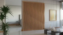 Panneau claustra ondulé 250x60 cm module 2- Tasseau Bois