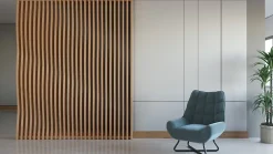 Panneau claustra ondulé 250x60 cm module 2- Tasseau Bois