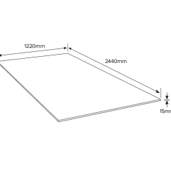 Panneau contreplaqué de coffrage - 244 x 122 cm, ép.15 mm (vendu au panneau)- Panneau Bois, Osb, Mdf