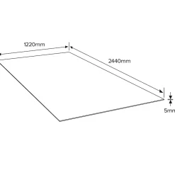 Panneau Bois, Osb, Mdf<Panneau contreplaqué de feuillus - 244 x 122 cm, ép.5 mm (vendu au panneau)