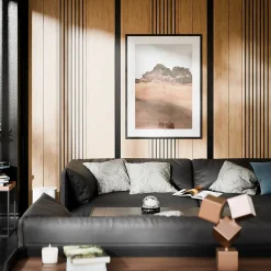 Radex Panneau décoratif à lamelles Python en mdf imitation chêne fond noir 275X60 cm- Panneau Décoratif En Bois|Panneau Bois, Osb, Mdf