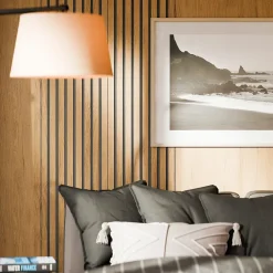 Radex Panneau décoratif à lamelles Python en mdf imitation chêne fond noir 275X60 cm- Panneau Décoratif En Bois|Panneau Bois, Osb, Mdf