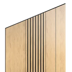 Radex Panneau décoratif à lamelles Python en mdf imitation chêne fond noir 275X60 cm- Panneau Décoratif En Bois|Panneau Bois, Osb, Mdf