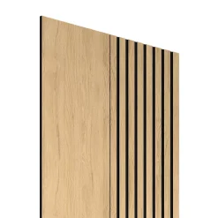 Radex Panneau décoratif à lamelles Python en mdf imitation chêne fond noir 275X60 cm- Panneau Décoratif En Bois|Panneau Bois, Osb, Mdf