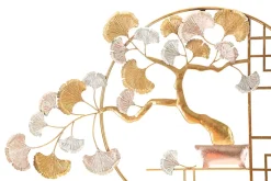 Mauro Ferretti Panneau décoratif 3D arbre en métal doré cm 91,5X3X63- Panneau Tasseau Bois