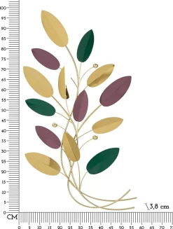 Mauro Ferretti Panneau décoratif en feuilles 3D cm 59x3,8x98,4- Panneau Tasseau Bois