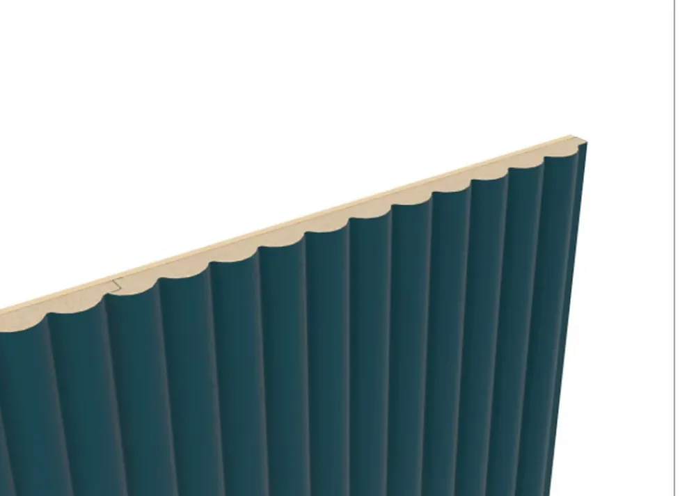 Foge Panneau décoratif fraisé Caiman bleu L.280x l.60cm Ep. 1,5cm- Panneau Décoratif En Bois