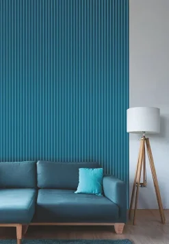 Foge Panneau décoratif fraisé Caiman bleu L.280x l.60cm Ep. 1,5cm- Panneau Décoratif En Bois