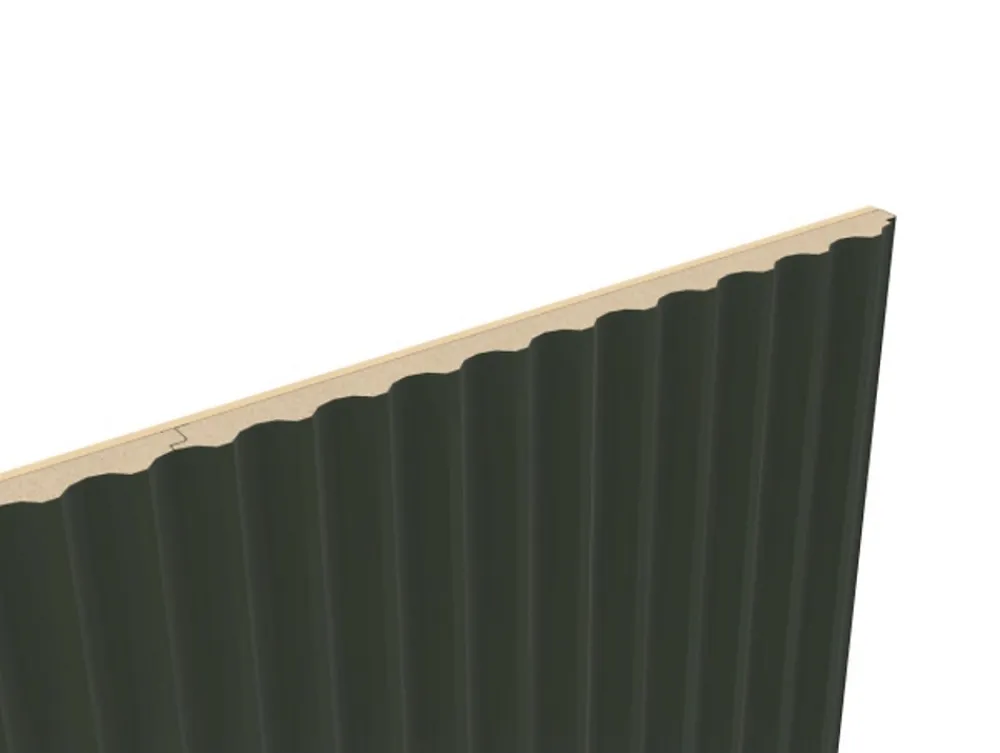 Foge Panneau décoratif fraisé Serval vert foncé L.280x l.60cm Ep. 1,5cm- Panneau Décoratif En Bois