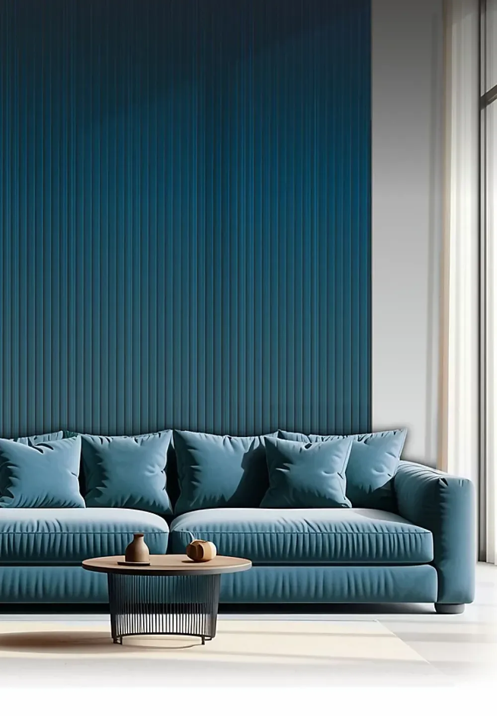 Foge Panneau Décoratif En Bois<Panneau décoratif fraisé Serval bleu L.280x l.60cm Ep. 1,5cm