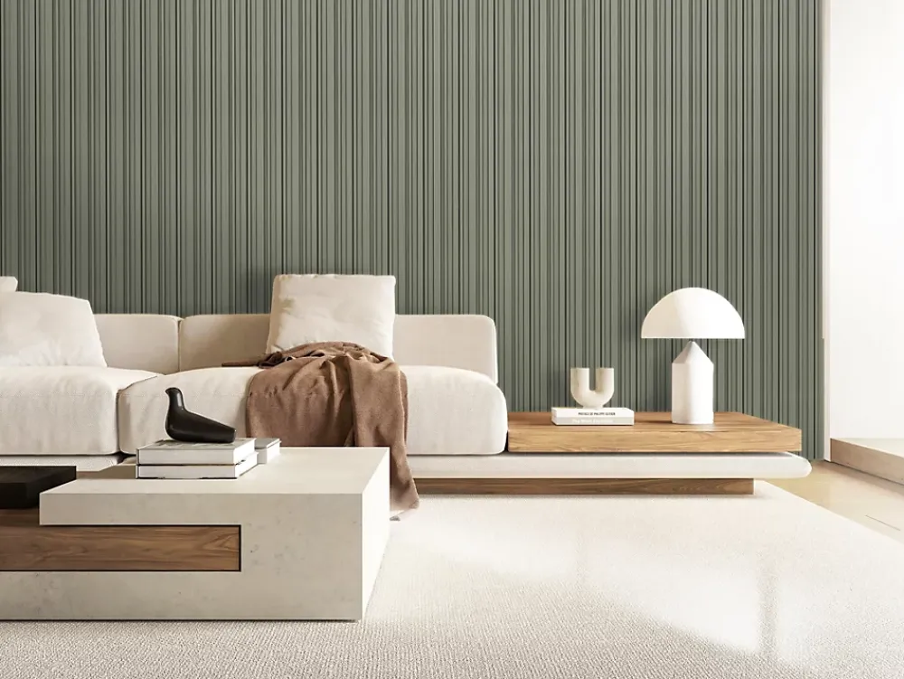 Foge Panneau décoratif fraisé Wallaby vert olive L.280x l.60cm Ep. 1,5cm- Panneau Décoratif En Bois