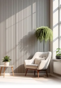 Foge Panneau décoratif fraisé Wallaby beige L.280x l.60cm Ep. 1,5cm- Panneau Décoratif En Bois
