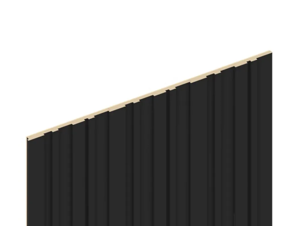 Foge Panneau décoratif fraisé Wallaby noir L.280x l.60cm Ep. 1,5cm- Panneau Décoratif En Bois
