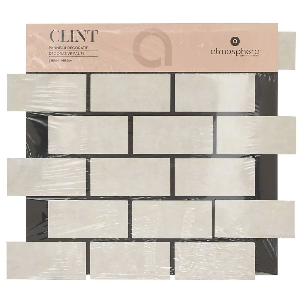 Atmosphera Créateur D'Intérieur Panneau Tasseau Bois<Panneau décoratif mural Clint beige 61x69cm - Atmosphera