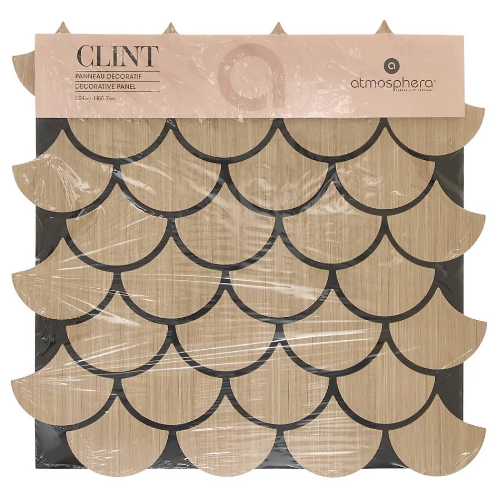 Atmosphera Créateur D'Intérieur Panneau Tasseau Bois<Panneau décoratif mural Clint beige 64x66cm - Atmosphera