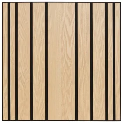 Atmosphera Créateur D'Intérieur Panneau décoratif mural Colva beige fond noir 60x60cm - Atmosphera- Panneau Tasseau Bois