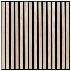 Atmosphera Créateur D'Intérieur Panneau décoratif mural Colva beige fond noir 60x60cm - Atmosphera- Panneau Tasseau Bois