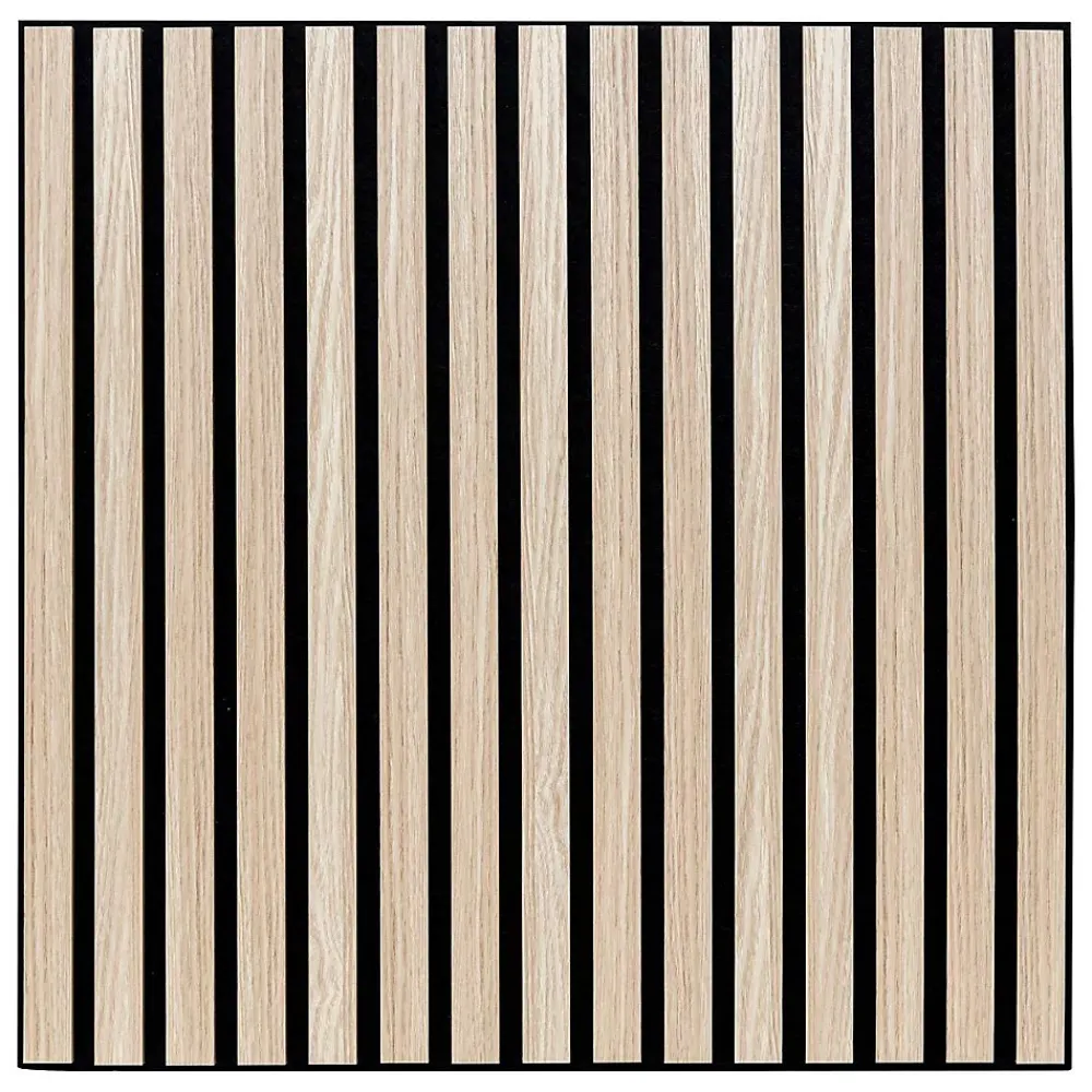Atmosphera Créateur D'Intérieur Panneau décoratif mural Colva beige fond noir 60x60cm - Atmosphera- Panneau Tasseau Bois