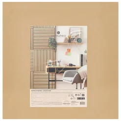 Atmosphera Créateur D'Intérieur Panneau décoratif mural Colva beige fond noir 60x60cm - Atmosphera- Panneau Tasseau Bois