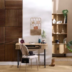 Atmosphera Créateur D'Intérieur Panneau décoratif mural Colva bois foncé 60x60cm - Atmosphera- Panneau Tasseau Bois