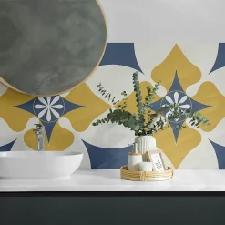 Wallfluent Panneau Décoratif Mural 120x60 cm Motif Mandala Floral 1 pièce- Lambris Mural